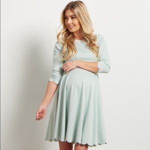 Pinkblush Mint Scalloped Dress
